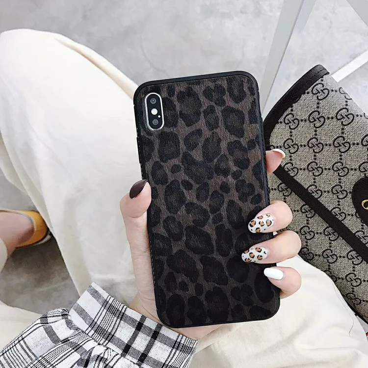 Модный плюшевый чехол с леопардовым принтом для iPhone X XS MAX XR 8 7 6 6S Plus мягкий из ТПУ