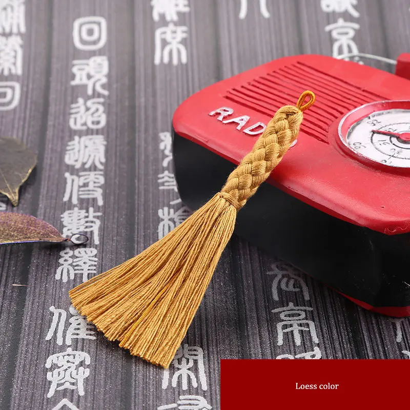 Loess color 2 шт китайский Стиль Твист с бахромой Главная DIY текстильная занавеска одежды Ювелирные изделия декоративные аксессуары Подвеска для изготовления с отделкой кисточками - Цвет: Loess color