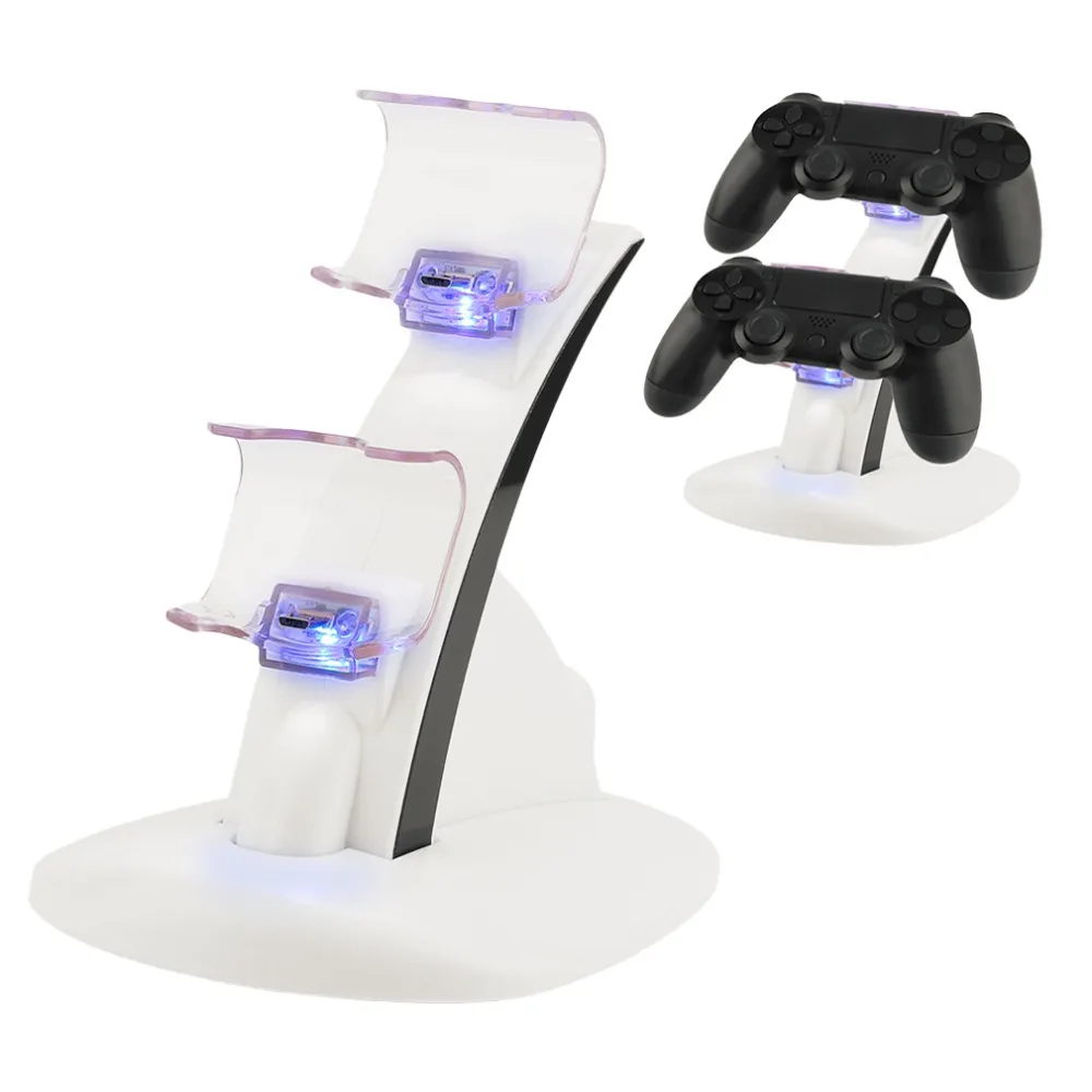 Светодиодный Micro двойной контроллер зарядное устройство 2 светодиодный Micro USB ручка Быстрая Зарядка Док-станция Подставка зарядное устройство для PS4 контроллер