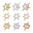 Juya оптовая продажа ювелирных изделий своими руками кубический цирконий ручной работы подвески цветок Коннектор со звездой аксессуары для изготовления ювелирных изделий