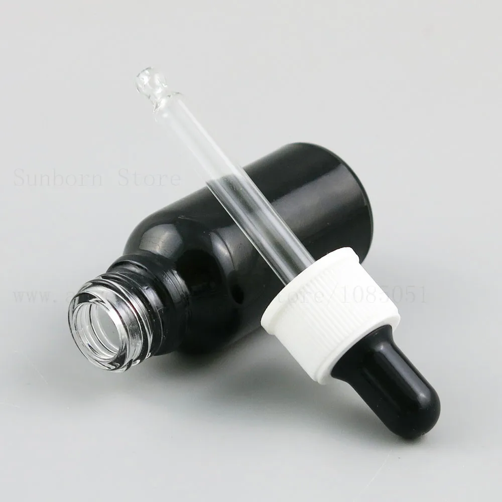 

10ml 20ml 30ml Black Glass Pipette Dropper Bottle e Liquid Essential Oil Aromatherapy Perfume Refillable Container 20pcs/lot