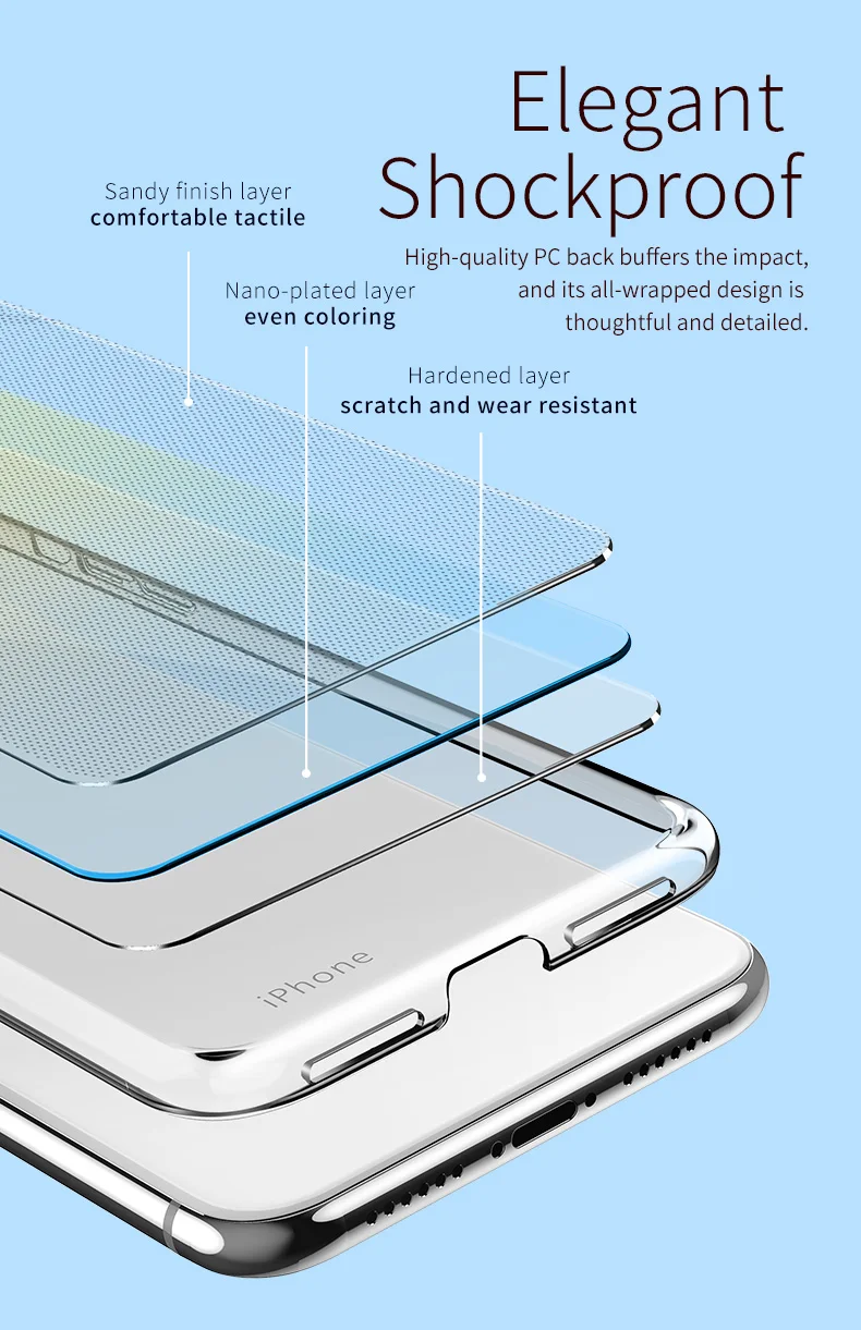 For iPhone XS Max Case Cover Luxury PC Gradient Clear Funda XR / Slim Protective Shield Shockproof Capa |