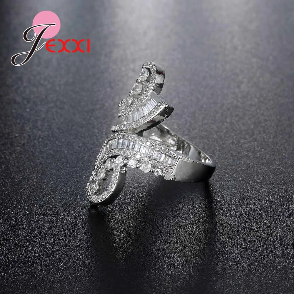 

925 Sterling Silver irregular shape Unique Design Ring Women Wedding Engagement Jewelry anniversary # Christmas gifts
