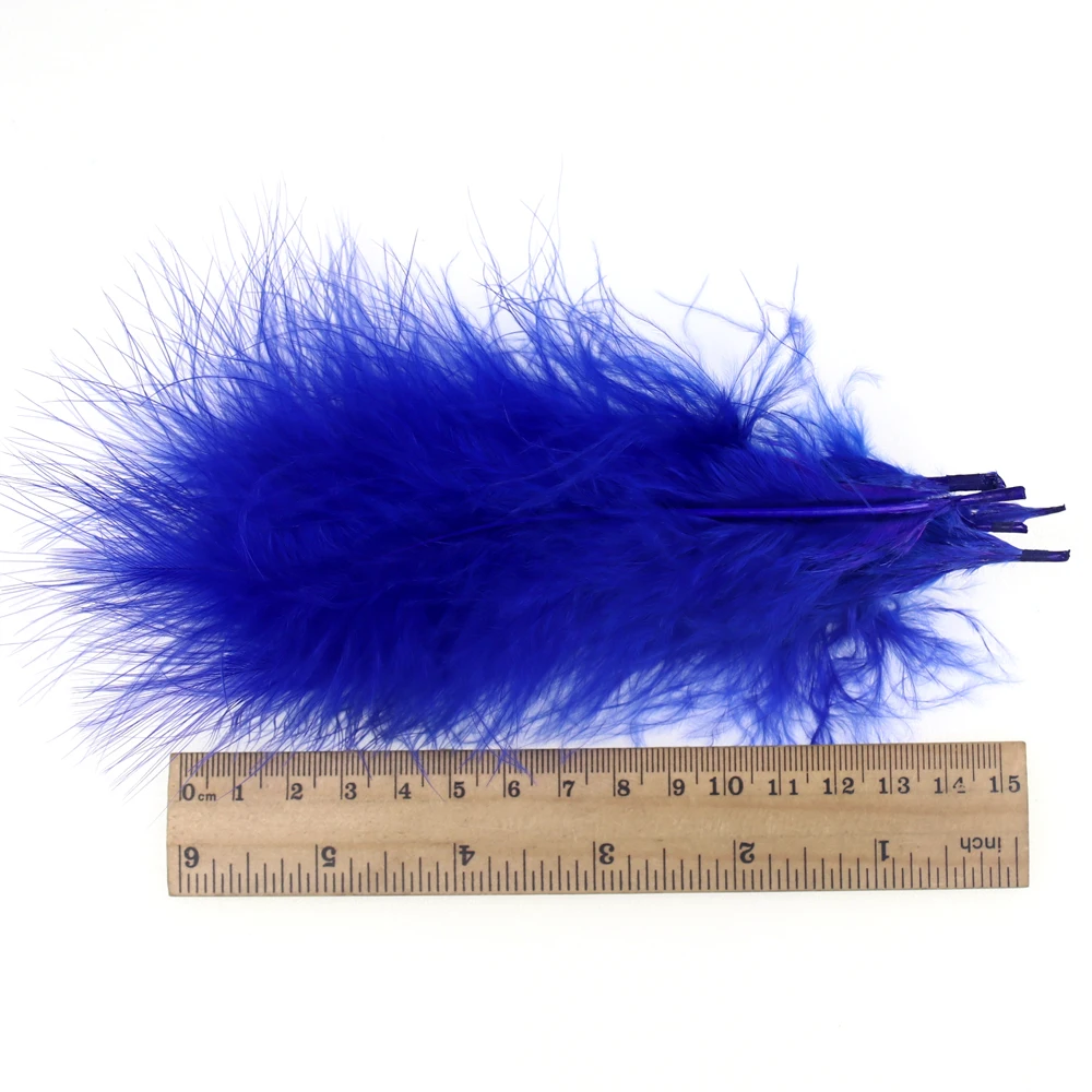 

Bimoo 50pcs/Pack Colored Long Marabou Feather for Tying Streamer Flies Lead Jig Woolly Bugger Leech Fly Bait Fish Tying Material