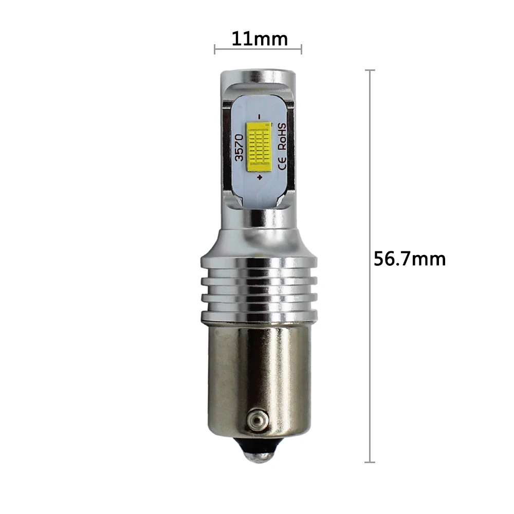 CJXMX 1156 светодиодный BA15S P21W 1600LM 3570 CSP CanBus супер яркий автомобильный Светильник 3000K