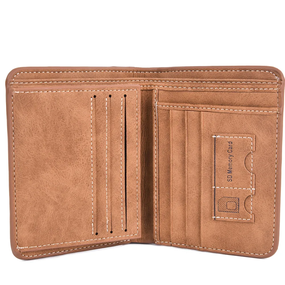 Мужские кошельки Tri Fold известные бренды мужские ретро из искусственной кожи