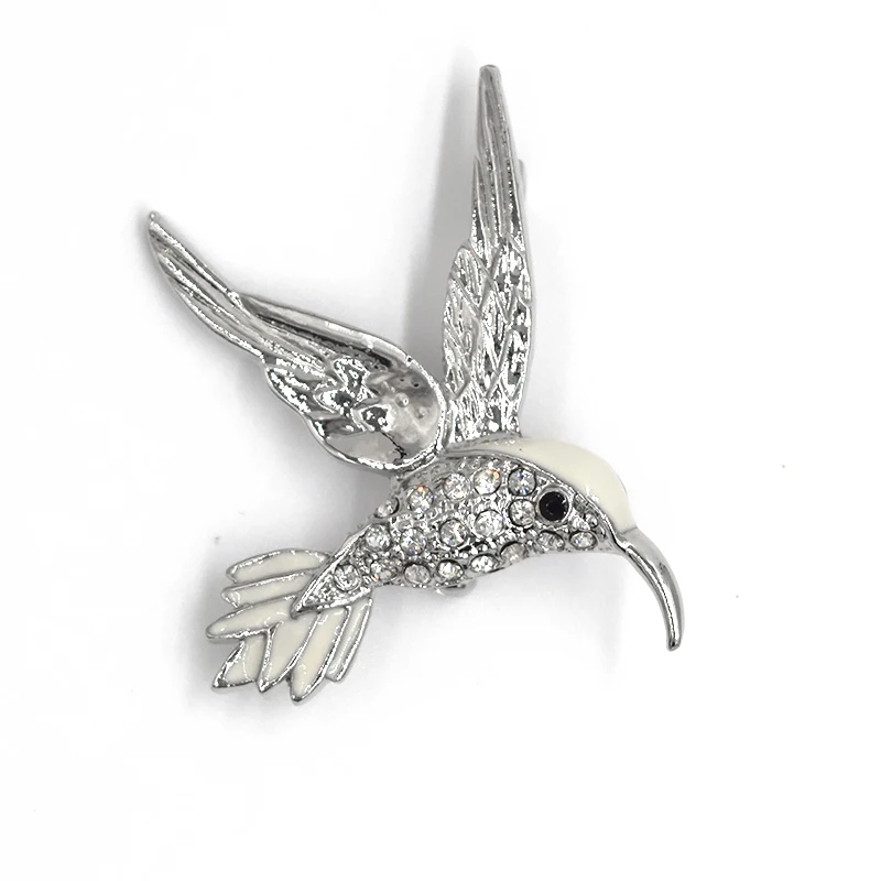 

Clear Rhinestone Enamel HummingBird Pin brooches C099 A