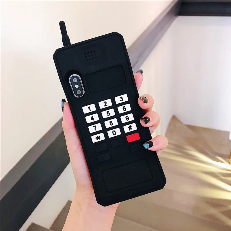 Ретро 3D сотовый телефон Мягкий силиконовый чехол для iPhone Xs чехол для MAX XR полная защита Coque для Iphone 7 8 6 6S Plus 8Plus чехол - Цвет: 2