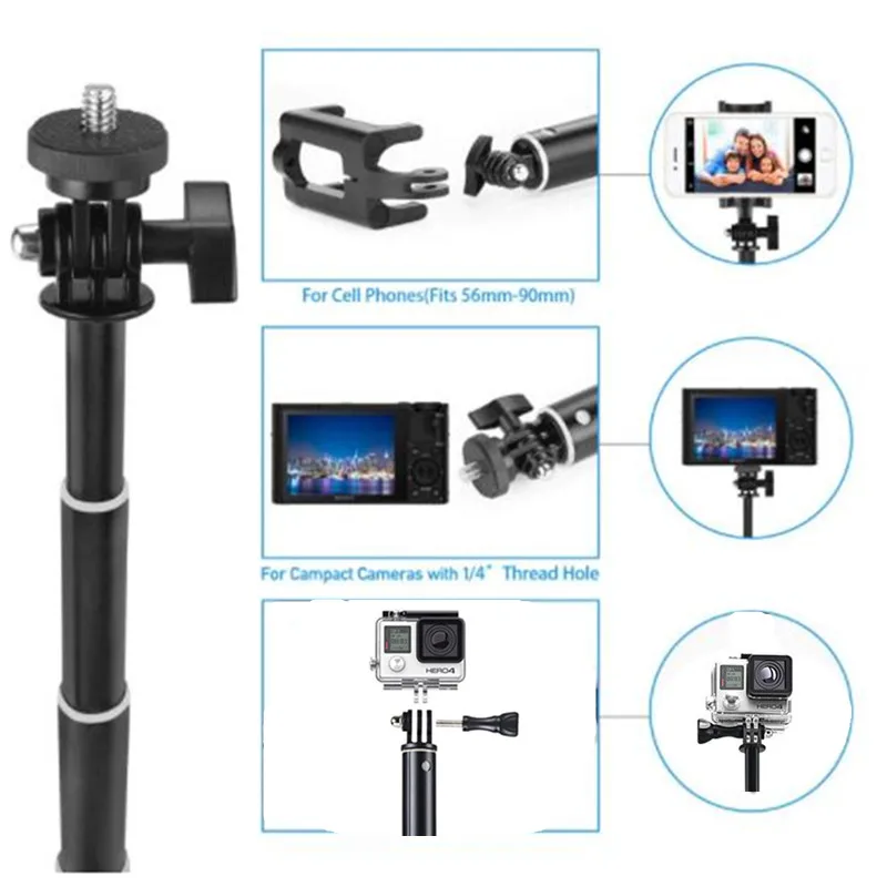 Набор аксессуаров для Gopro ручной монопод штатив с мини-чехлом + сумка хранения