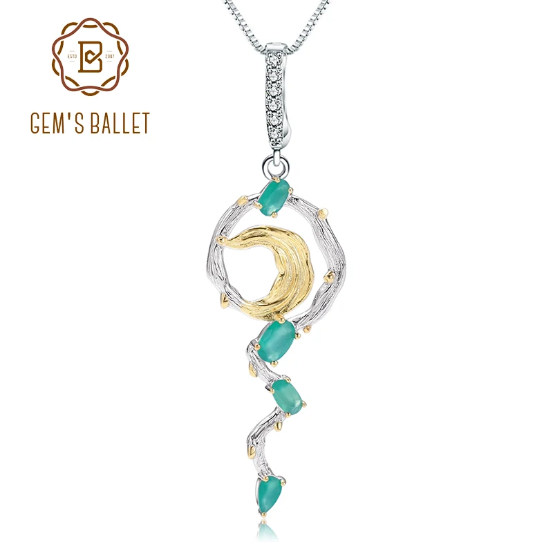 Женское колье с подвеской GEM'S BALLET винтажное ожерелье из серебра 925 пробы