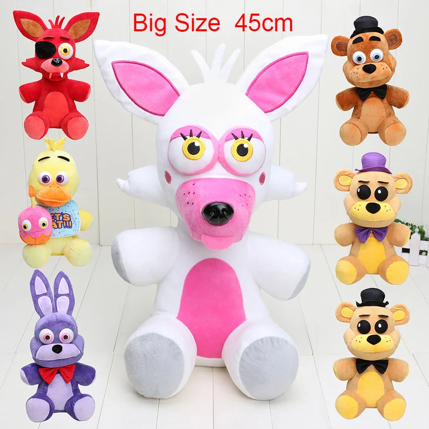Супер большой 45 см FNAF мягкие игрушки Золотой Фредди Fazbear Бонни и Чика мангл Фокси