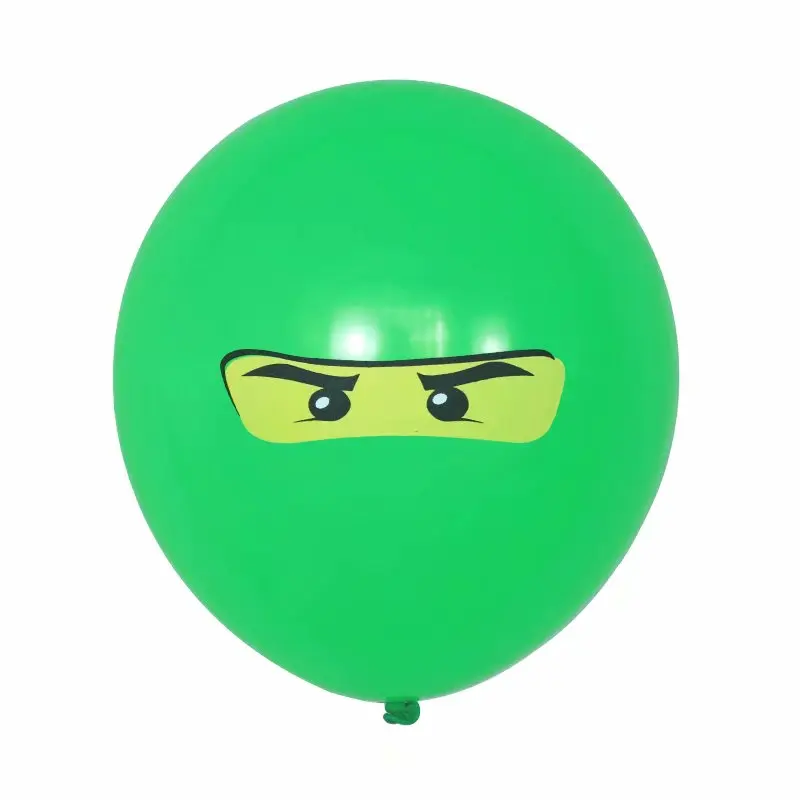 Мятно-зеленый 10pcs/lot for Boys Kids Ninjago Theme Birthday Party Balloon Set, 12inch Latex Ninjago Balloon Party Deco Home Deco Favor Ninja - Цвет: Мятно-зеленый