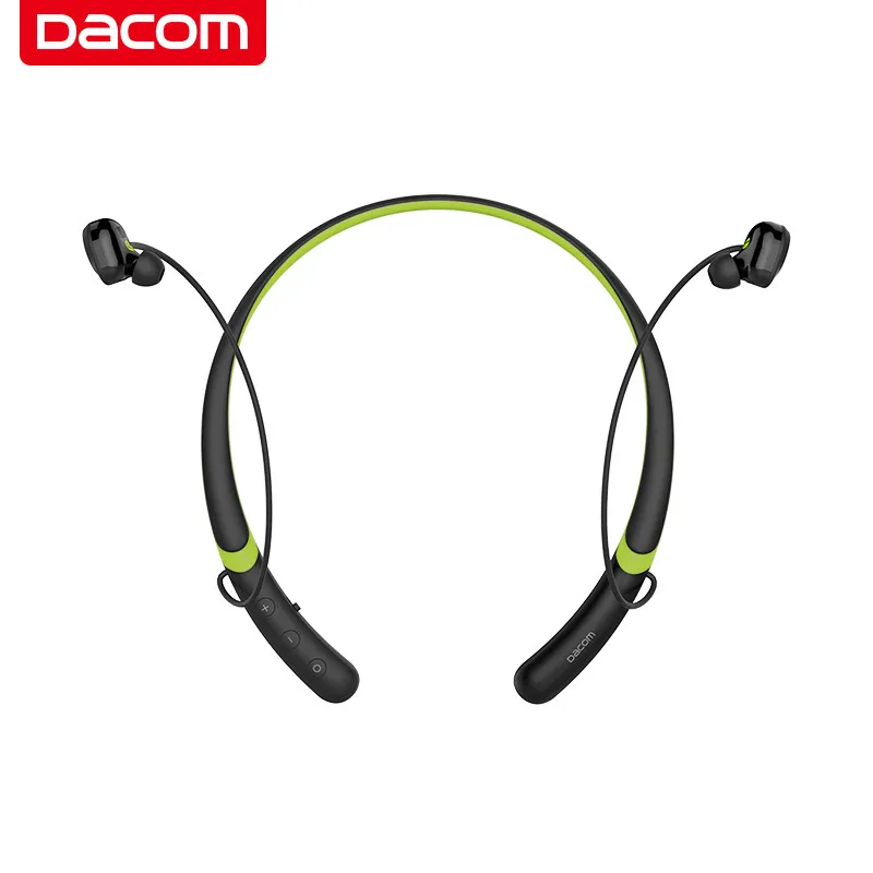 DACOM L02 Bluetooth наушники-ошейники с двойным динамическим драйвером с шумоподавлением басовые беспроводные наушники магнитные наушники-вкладыши - Цвет: Black Green