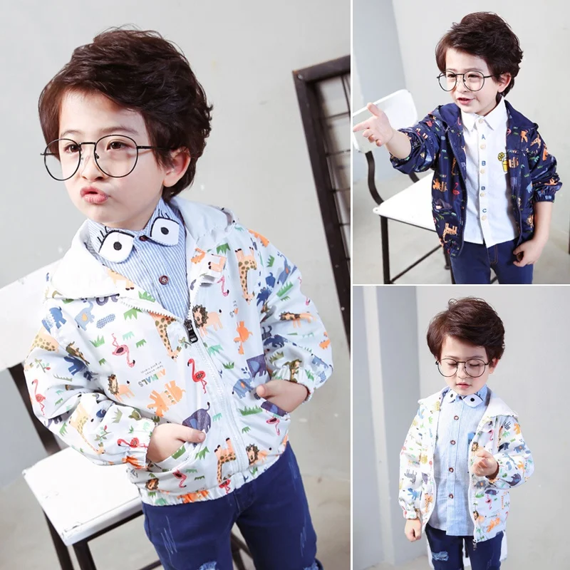 Куртка для маленьких девочек; пальто с капюшоном для активного отдыха; детская одежда для мальчиков; Верхняя одежда с принтом животных; куртка