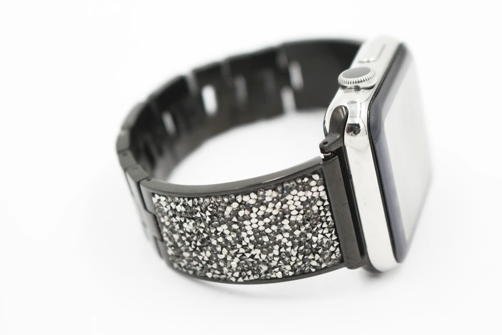 URVOI Блестящий ремешок для Apple Watch series 5 4 3 2 1 iwatch роскошный блестящий циркониевый