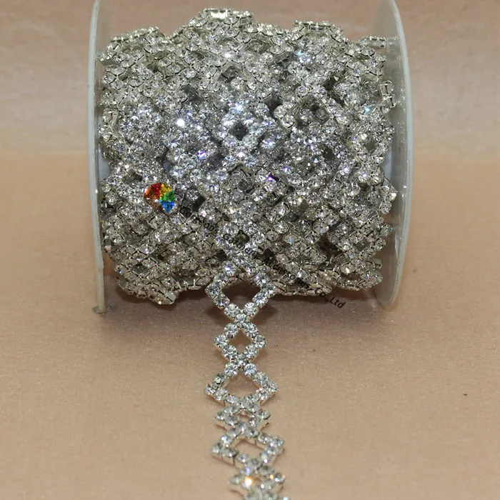 Цепочка с двойным кристаллом 1 ярд 20 мм|rhinestone trim|czech rhinestonetrim crystal |