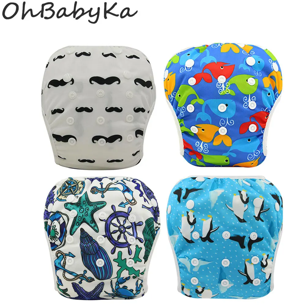 Ohbabyka Многоразовые Детские Плавание пеленки брюки, моющиеся для маленьких мальчиков девочек Плавание носить дышащий бассейн брюки От 0 до 3 лет один размер регулируемый