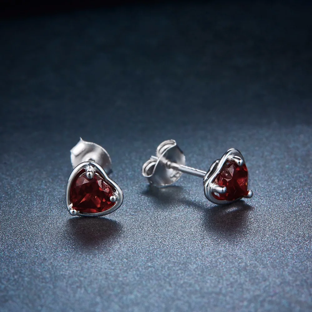 Серьги и кольцо Hutang из серебра 925 пробы с натуральным гранатом карата|jewelry sets|fine
