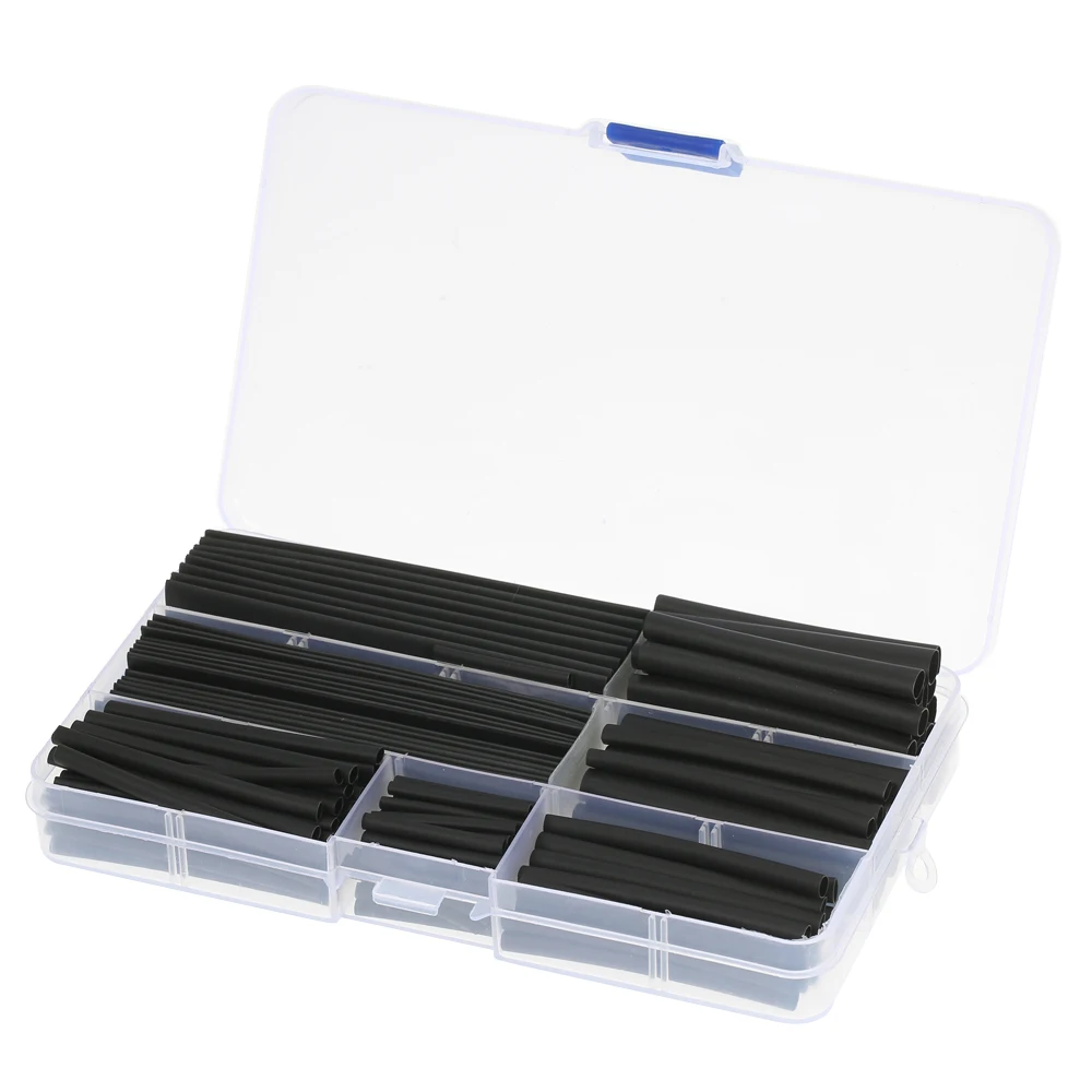 150 шт Черная термоусадочная трубка из полиолефина Галогенов Термоусадочные