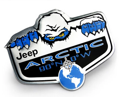 1 шт. 3D ARCTIC Авто алюминиевая эмблема наклейка значок Тюнинг Автомобиля Наклейка для freelander Wrangler Renegade компас автомобильный Стайлинг - Название цвета: Черный