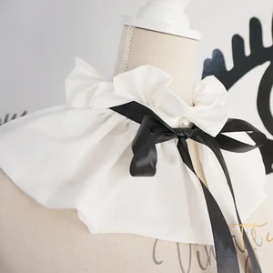 Прозрачный черный, белый бант, индивидуальные модели, аксессуары для шеи, чокер, ожерелье, рубашка, шифоновый мягкий цветочный воротник, декоративный