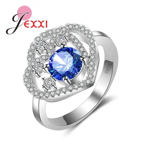 New AAA Cubic Zirconia Fashion Brand  Silver Jewelry Wedding Engagement Ring For Women Top Quality Anillos Bijoux