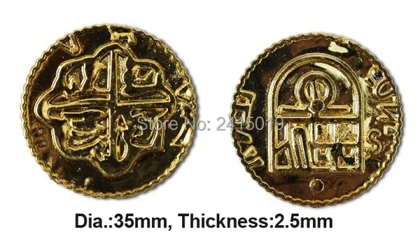 Оптом крутые 1000 шт. пластиковые испанский пиратский кладоискатель золотые