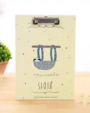 sloth 1 шт., А4 файлы, шина, креативная цветная папка для документов, папка для презентаций, Студенческая папка для бумаг, Офисная папка для хранения заметок, канцелярские принадлежности - Цвет: sloth