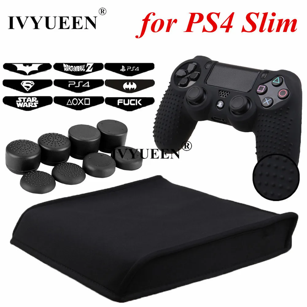 IVYUEEN 19 в 1 неопреновый рукав пылезащитный чехол для игровой станции 4 PS4 Pro Slim консоль+ контроллер чехол+ палка крышка+ наклейка