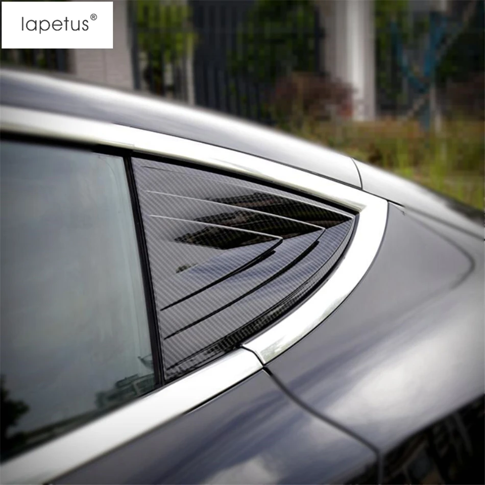 Lapetus Accessories For Tesla Model 3 2018 - 2021 ABS Rear Tail Louver Window Windshield Spoiler Triangle Wing Cover Trim | Автомобили и
