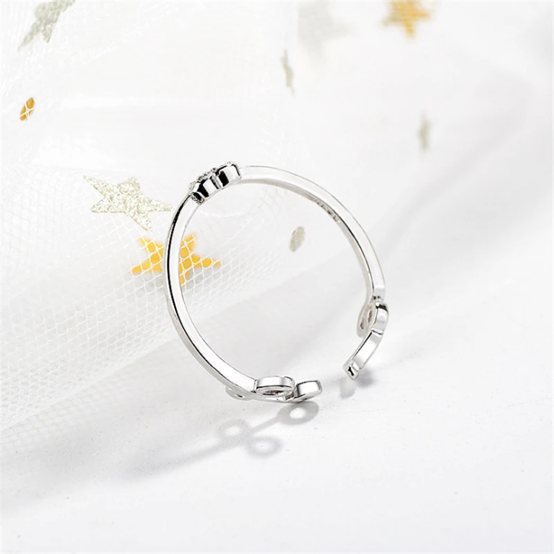 

Sweet Love Letter Heart Open Ring Christmas Minimalist Jewelry for Women Girls Party Valentine's Day Gift