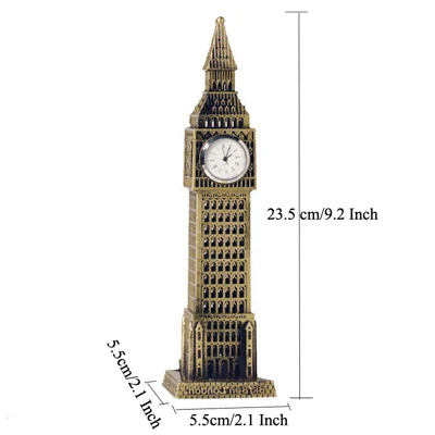 Big ben ERMAKOVA Металл всемирно известная архитектурная модель здания статуя ориентир туристический сувенир украшение для дома и офиса - Цвет: Big ben