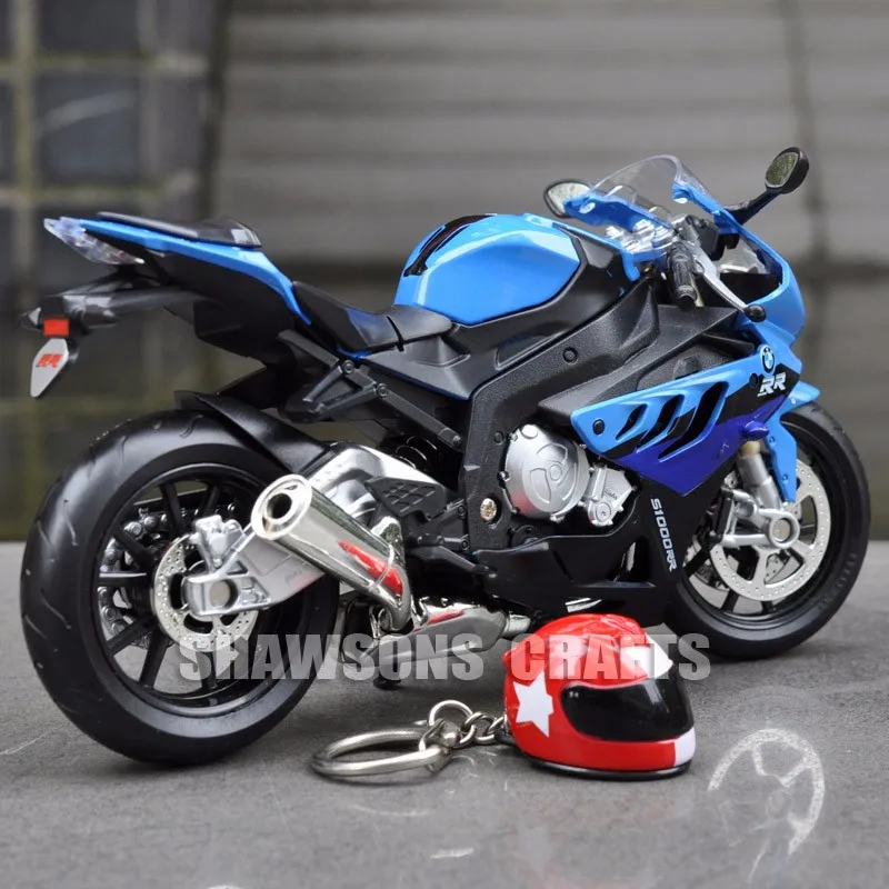 1:12 литые под давлением металлические модельные игрушки звук и огни S1000RR мотоцикл спортивный велосипед Реплика