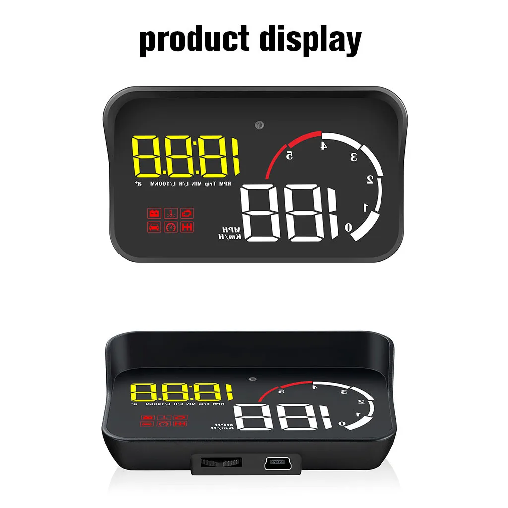 5," A8 Автомобильный HUD Дисплей и 4" D2000 OBD2 дисплей светодиодный лобовое стекло OBD сканер превышения скорости Предупреждение скорости автомобиля проектор CB