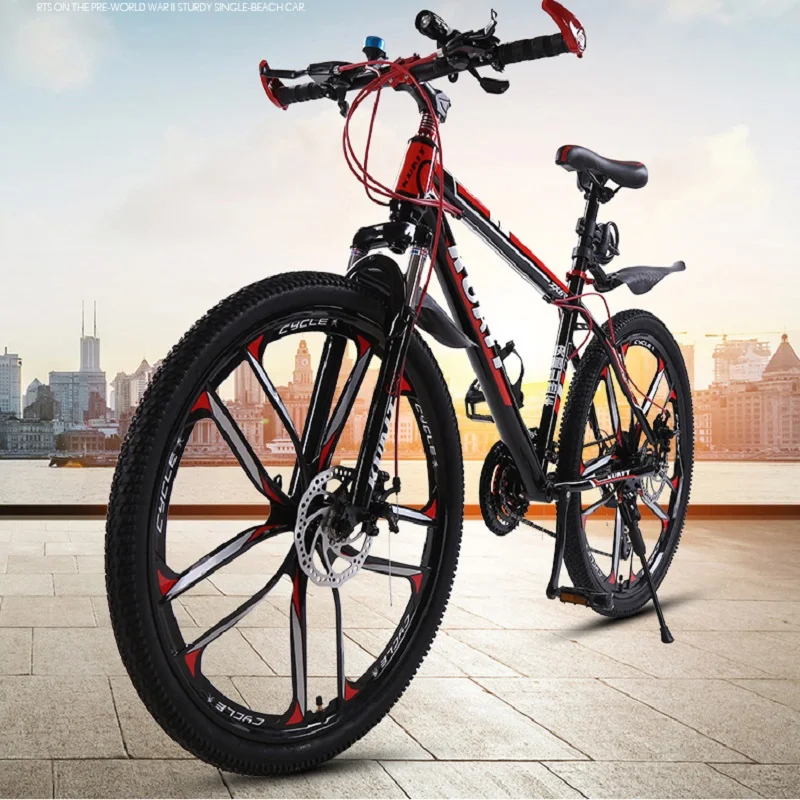 

Горный спортивный велосипед 27-скоростной 26-дюймовый амортизатор с одним колесом мужской и женский взрослый внедорожный велосипед двойной ...