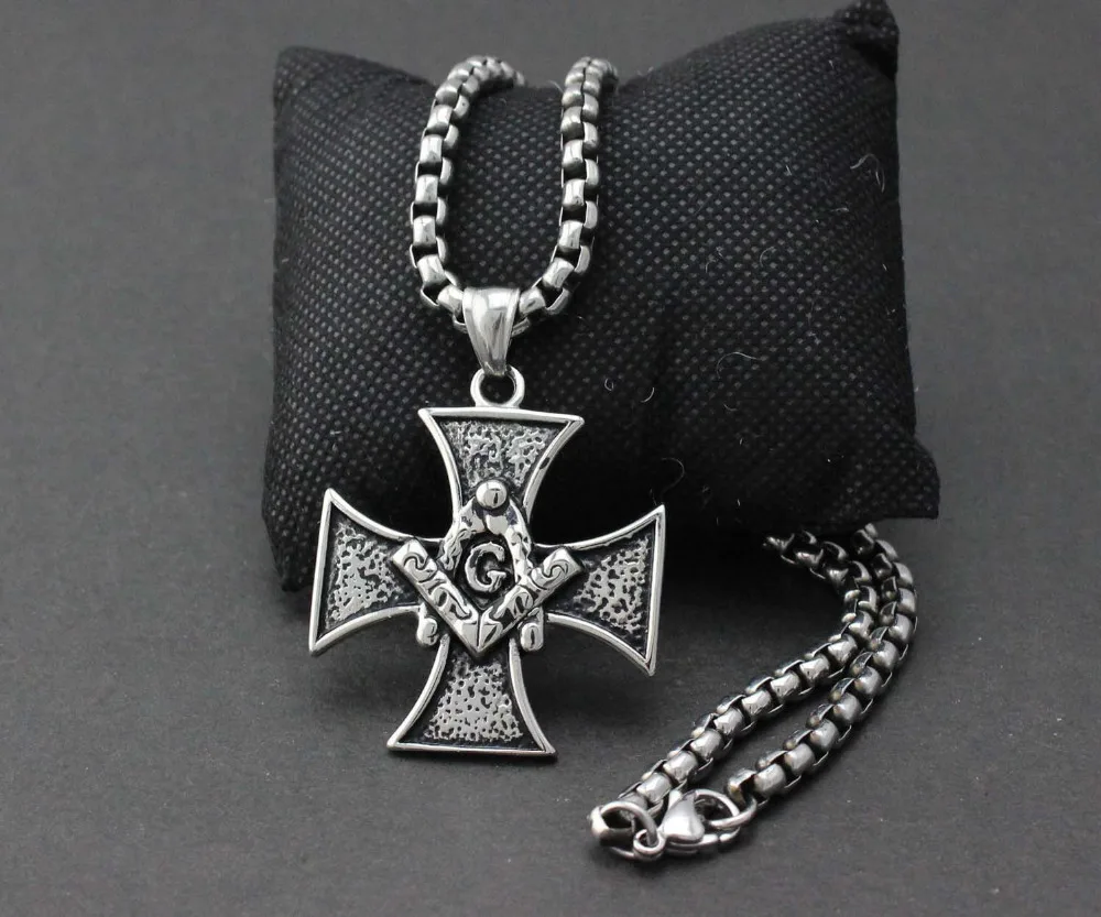 Винтажное мужское ожерелье-медальон из нержавеющей стали 316L с крестом фремазон