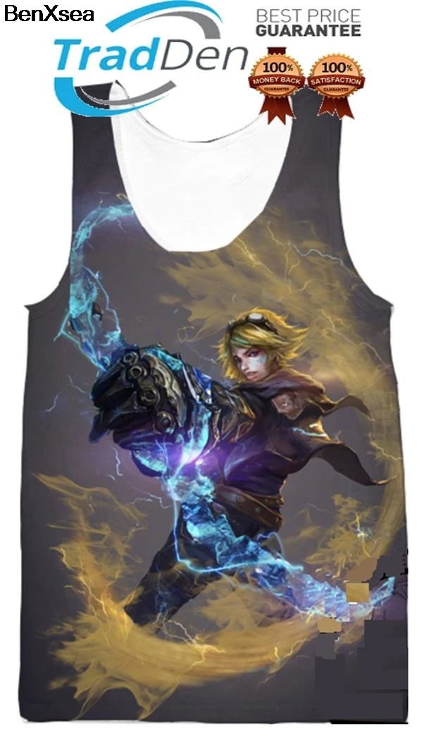 Новинка 3D майка Легенды Аниме мультфильм Ezreal компьютерная игра мужчины женщины