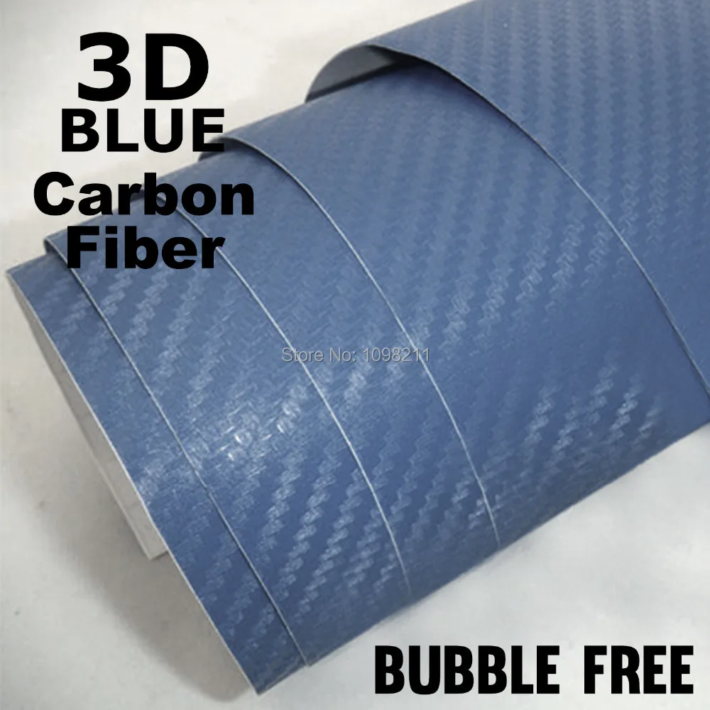 1520 мм синий 3D пузырьковый воздух Бесплатный Карбон волоконная Текстура