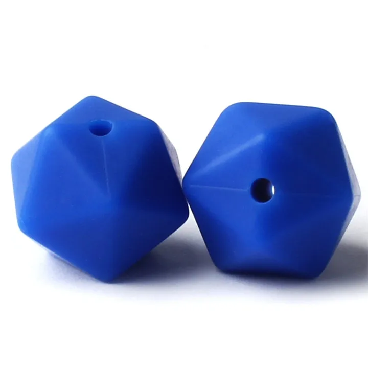34 Navy Blue Keep& grow 10 шт. силиконовые бусины икосаэдр 14 мм Детские Прорезыватели для соски цепи Hedra Жевательные бусы ожерелье игрушки для прорезывания зубов - Цвет: 34 Navy Blue