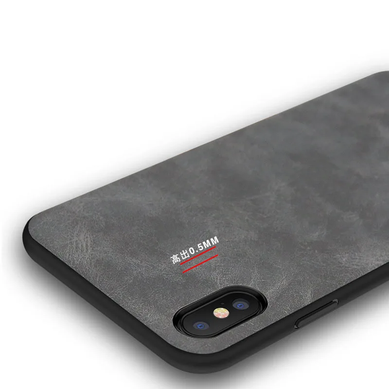 Новый противоударный чехол из ТПУ с текстурой кожи для задней крышки iPhone 6 6s 7 8 Plus X