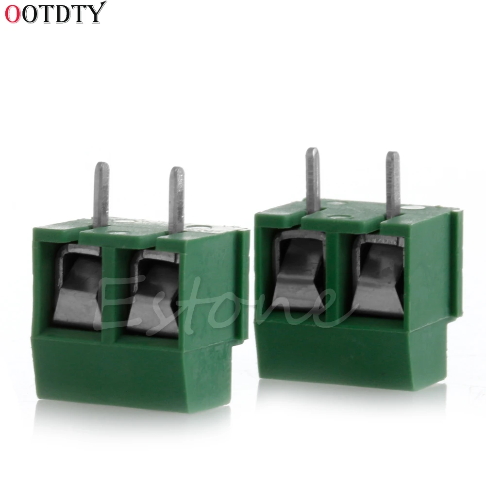 OOTDTY 2 шт. 300 в 10A 2P Штекерный PCB винтовой клеммный блок коннектор 5 мм Шаг