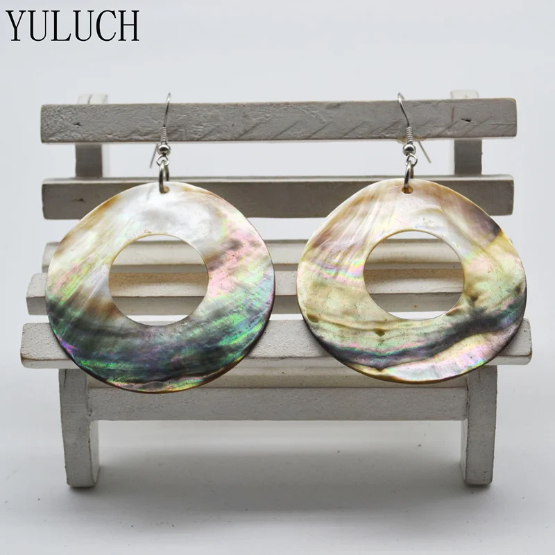 Женские серьги в виде ракушки YULUCH круглые ажурные Крючки из сплава 1 пара новый