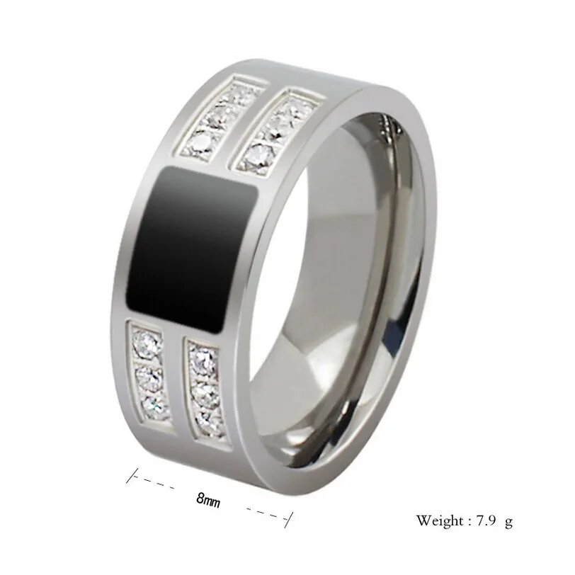 Мужское кольцо супергероя черное из нержавеющей стали с фианитом и кристаллом |