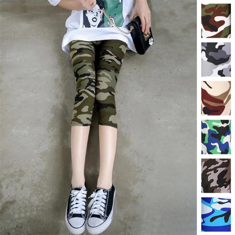 Camouflage Leggings Fitness Pants Women Leggings Pantalones Print Legging Summer Soft Skin Legins Stripe Womens Capris