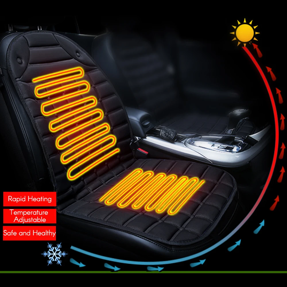 12V Автомобильная подушка сиденья с подогревом автомобиля зимние теплые накидка