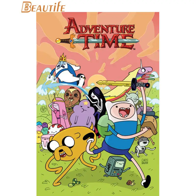Тканевый плакат из шелковой ткани adventure time украшение для дома настенное