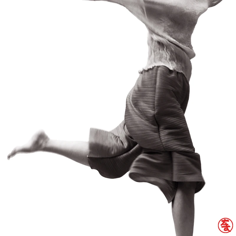 Changpleat Spring New Women Wide leg pants Miyak Pleated Fashion Design Loose Large Size Solid Elastic waist Female Pants Tide