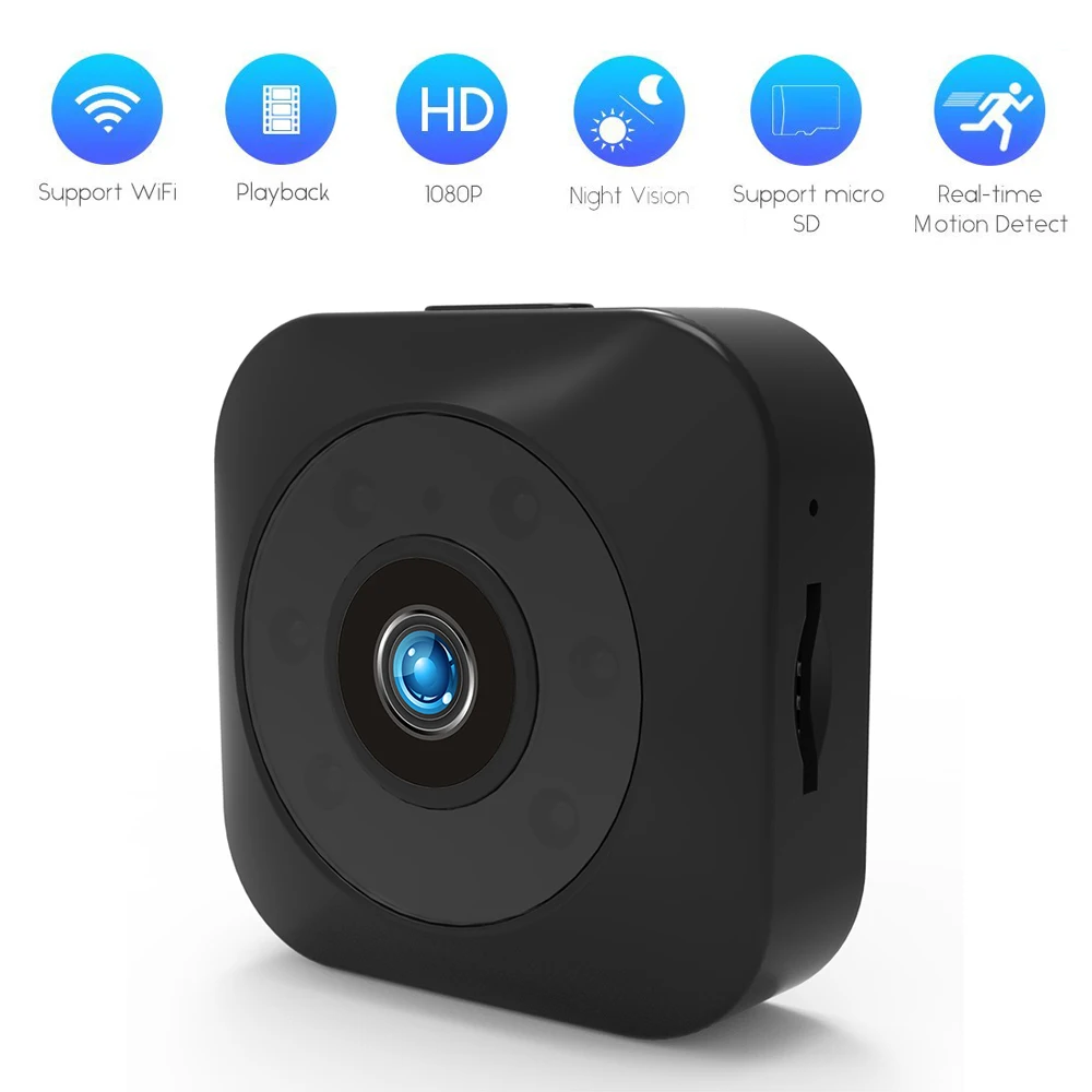 

Mini Handheld Remote Monitoring Wifi Night Vision Sport TF Card Home Camera