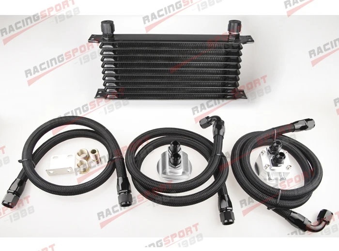 10 РЯД Масляный радиатор комплект turbo/na 240SX silvia SR20 S13 S14 S15 KA24 KA24DE SR BK|oil cooler kit|cooler kitrowe
