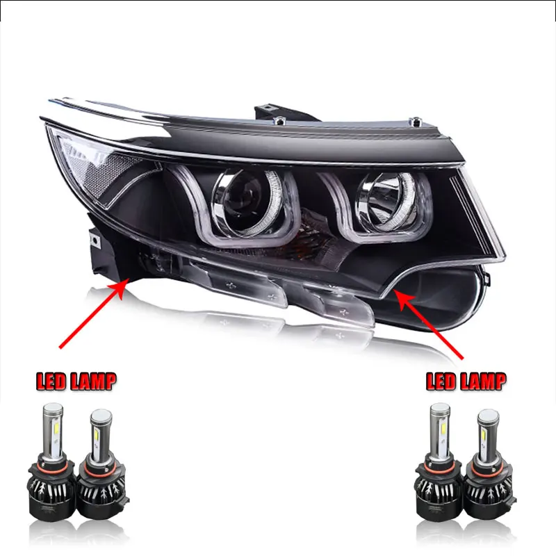 ALL LED 2 шт. светодиодный фары для Ford Edge 2013- светодиодный автомобильный фонарь ангельские глазки ксенон HID комплект Противотуманные фары светодиодный дневные ходовые огни - Цвет: ALL LED